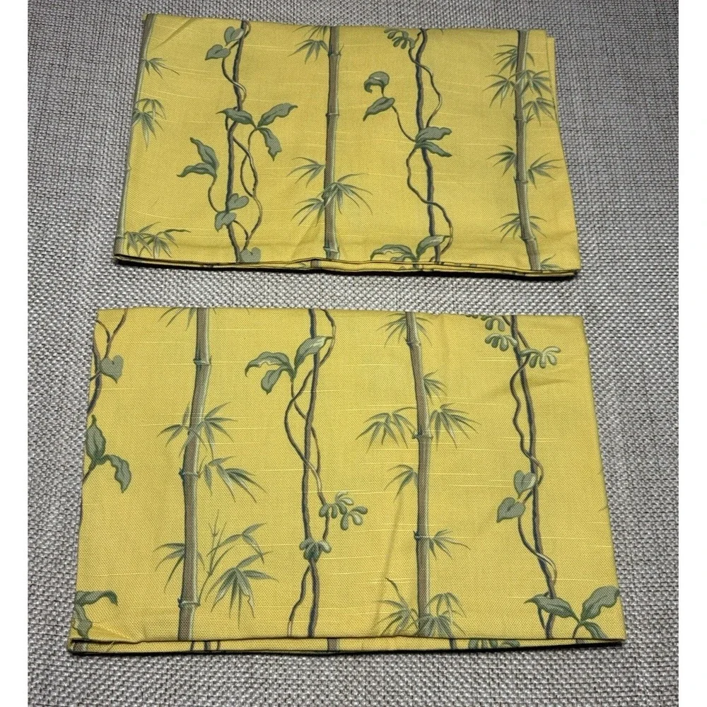 JIM THOMPSON Duvet Cover Sham Set QUEEN Yellow Bamboo Rare Cotton Cabana